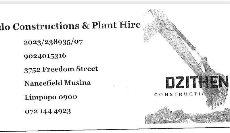 DZITHENDO CONSTRUCTION AND PLANT HIRE