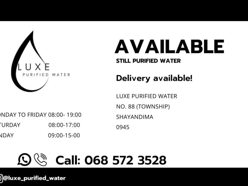 Luxe purified water