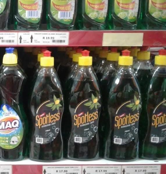 Spotless dishwashing liquid